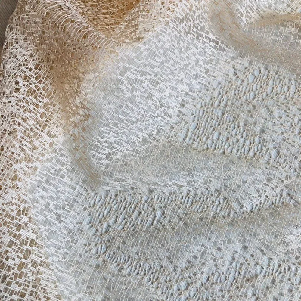 Lace Curtain Fabric Peach 124